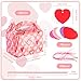 Epakh Sets of 30 Valentine's Day Treat Boxes with Heart Tags and Ribbons, Pink Heart Prints Goodie Box Valentines Candy Cookie Containers for Valentine's Day Party Favor