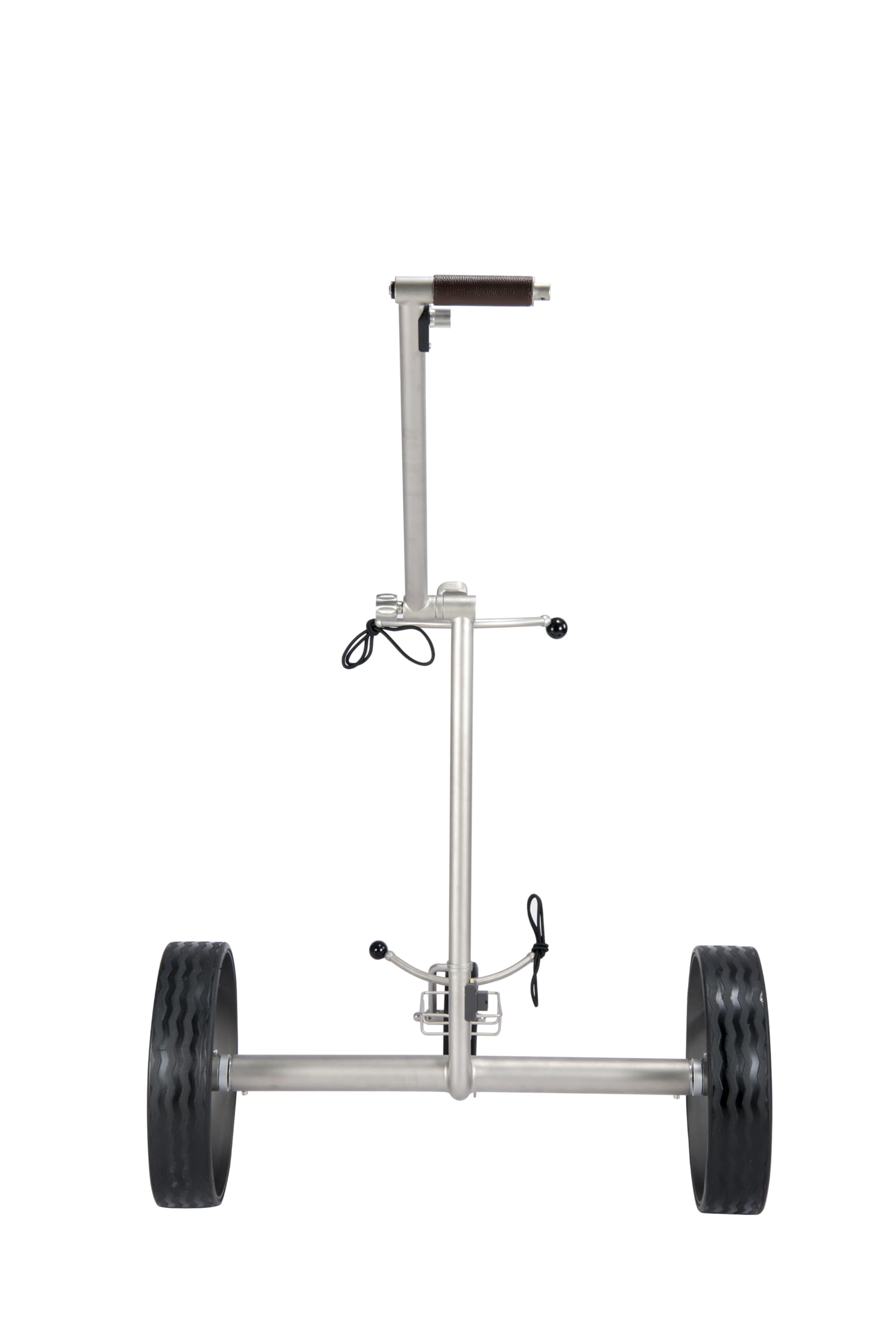 K3 Kolibri lago Edelstahl Lithium Elektrotrolley Golftrolley Golfcart in Titanoptik mit Drehrad-Steuerung und Fernsteuerung