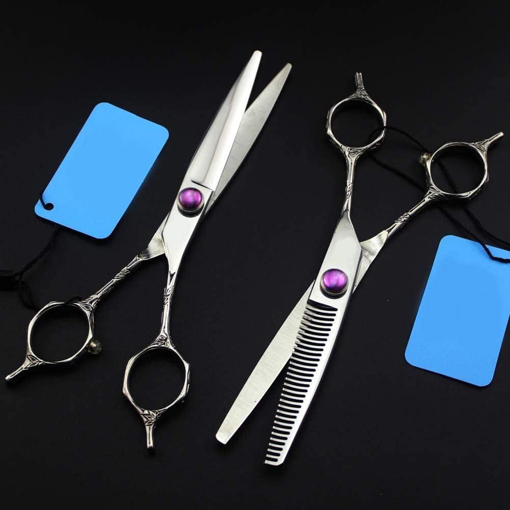 Purple Gem 6,0 Zoll Japanische Haarschere, Teflon-Schere, Billige Friseurschere, Effilierschere Für Friseure, Haarschnitt, 6-Zoll-Set