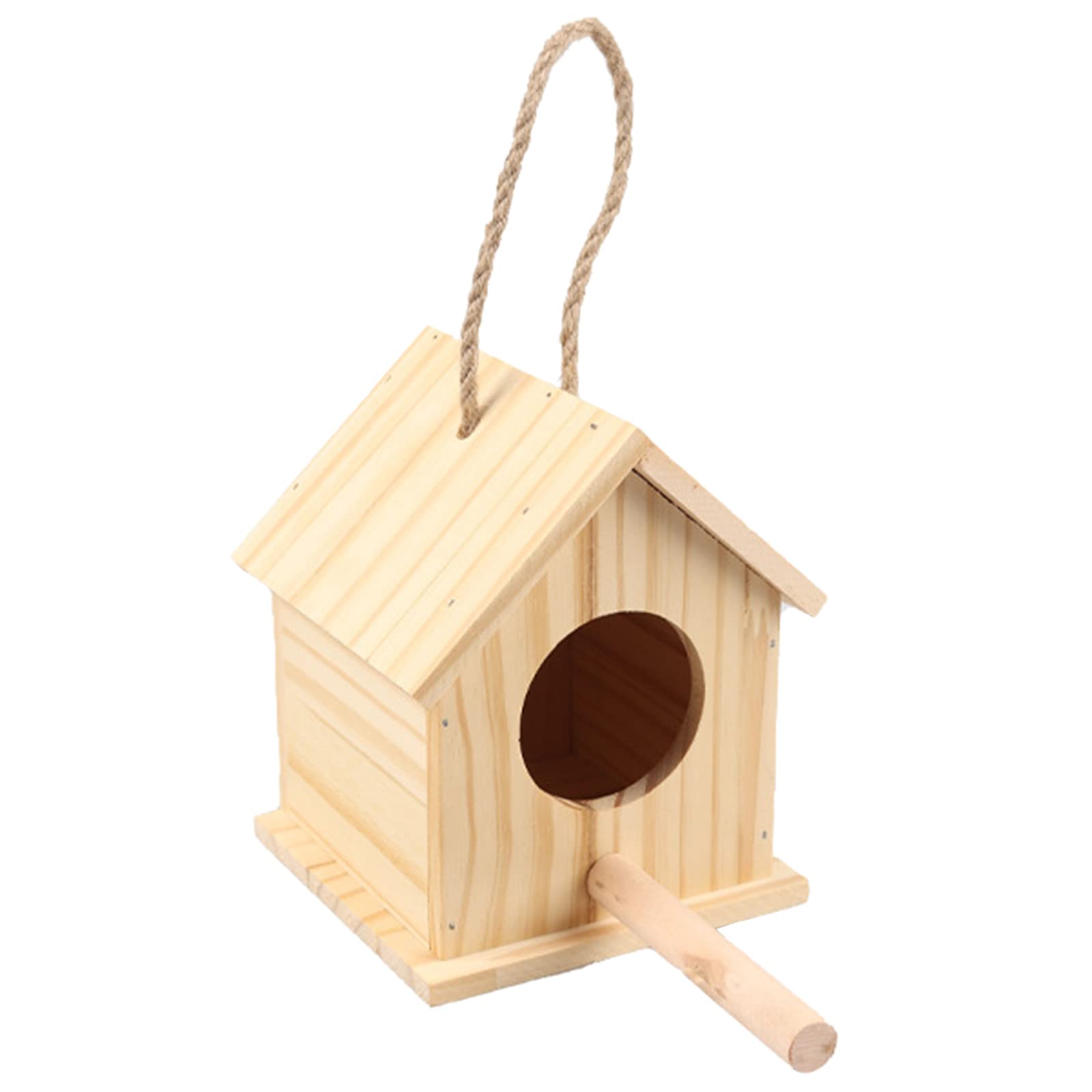 NEWFT Parakeet Nest Box Bird House Bird House Natural Wood Bird Cage Bird Nesting House For Cage Breeding Box
