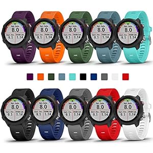 COLAPOO 10PACK Multicolor Bands Compatible with Garmin Forerunner 245/645,20mm Soft Silicone Wristbands for Garmin 245…