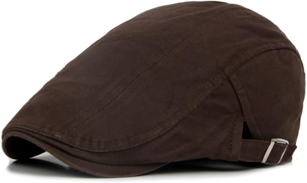 Hats for Men Flat Cap Cotton Adjustable Breathable Irish Cabbie Driving Hunting Hat