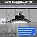 Hugtek LED High Bay Light 150W 21000 LM with US Plug 5ft Cable, 5000K Daylight, IP65 Waterproof, Non-Dim, UFO Commercial Warehouse Workshop Factory Barn Garage Lowbay Area Lighting Fixture