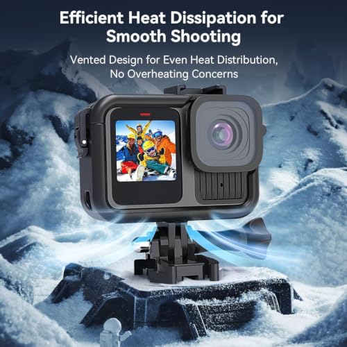 Image of Action Pro Protective Housing Case Compatible with GoPro Hero 13 Black, Plastic Protective Vlog Cage with 1 /4 inch Thread & Cold Shoe Mount, Quick Access for Tripod, Mic & LED Light