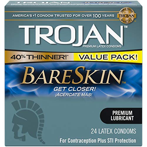 Trojan Sensitivity Bareskin Lubricated Latex Condoms, 48 Count