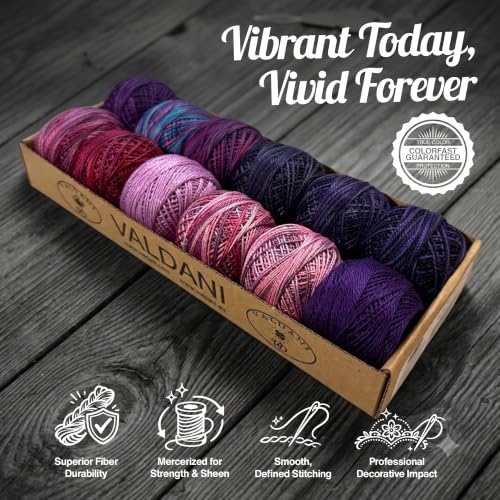 Image of Valdani Pearl Cotton Sz 12 | Accents 3 - Purple Splash | 110 Yds /Ball