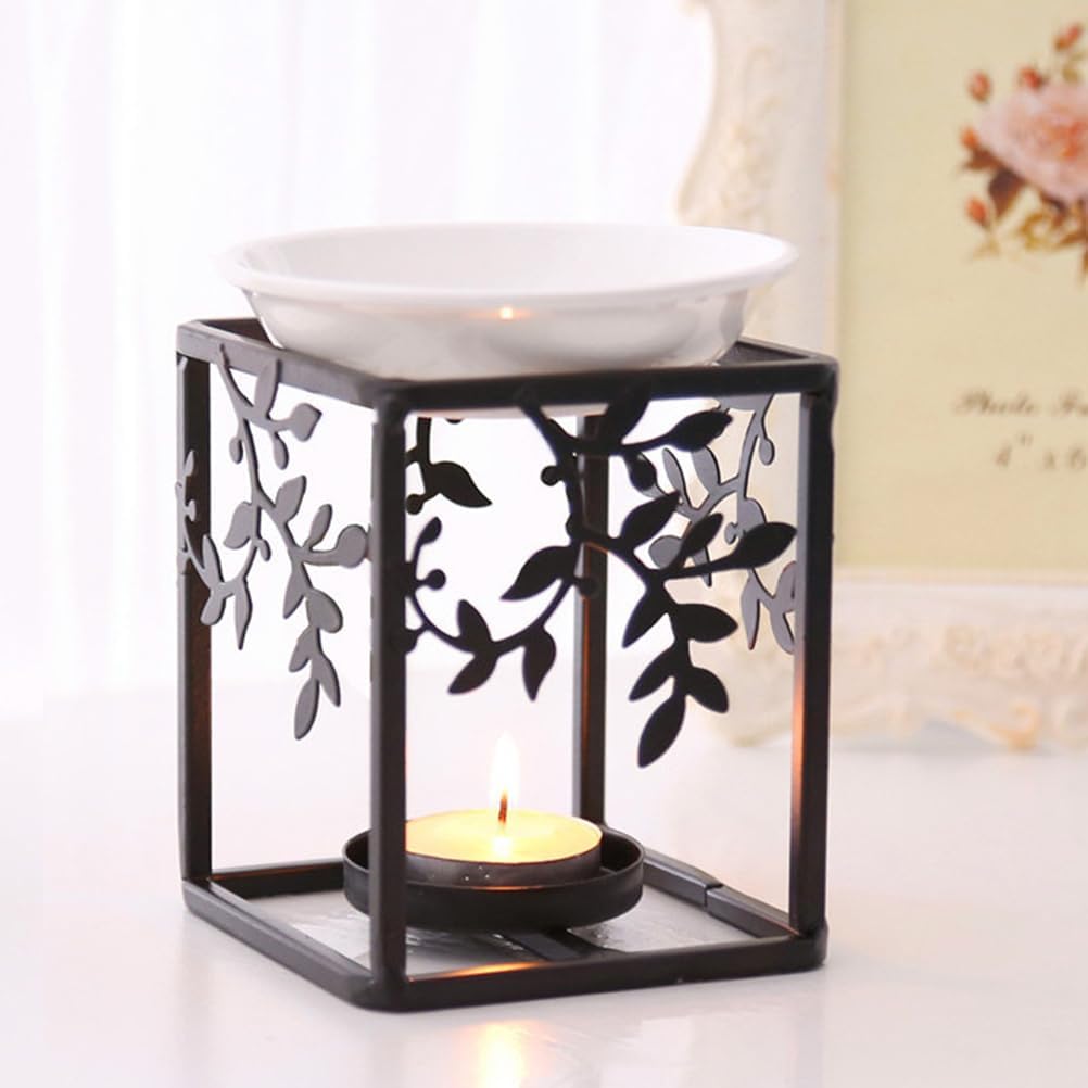 Garneck Decorative Essential Oil Burner Home Adornment Cauldron Wax Warmer Zen Incense Burner Iron Candle Holder Incense Burner Holder Non Candlestick Tea Light Holder Household Oil Heater
