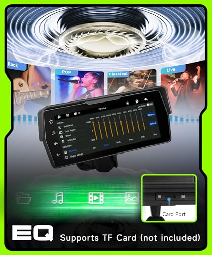 Image of Motorcycle CarPlay Screen 6.86 Inch Portable Wireless Carplay Android Auto for Motorbike IP68 Waterproof Touchscreen, Supports Airplay & Android Cast GPS Navigation Bluetooth EQ DVR Loop Video