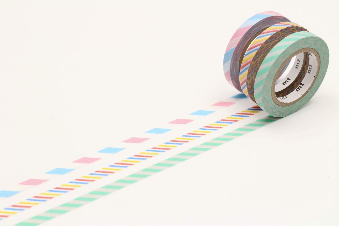 mt Washi Slim Masking Tape, 6 mm x 10 mtrs Shade - Twist Cord A (Set of 3)