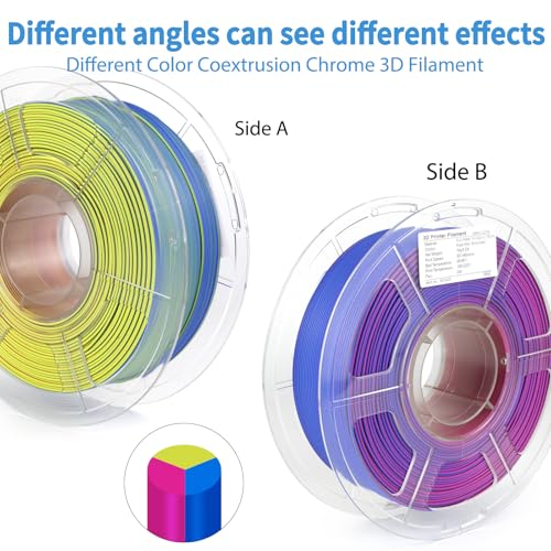 Image of iSANMATE Matte Tri Color PLA Filament 1.75mm, 3-in-1 Color Coextrusion 3D Filament, Magic Color Change Filament 1.75mm,Dimensional Accuracy + /- 0.03 mm,1 KG Spool