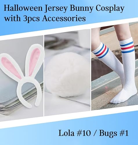 Resbai Youth Basketball Jersey For Kids Lola #10 Space Movie Jerseys Halloween 90S Sports Jersey #10 White Large thumb #3