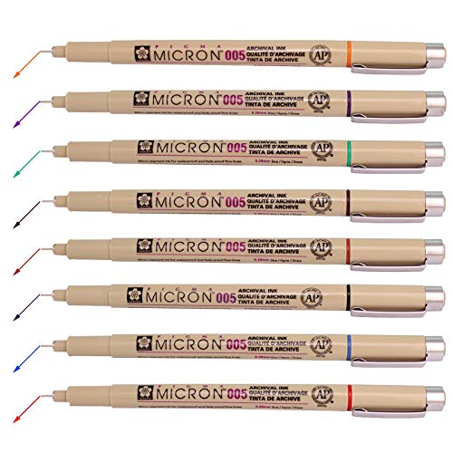 Sakura Pigma Micron Fineliners Pen Color Surtido x8 miniatura 3
