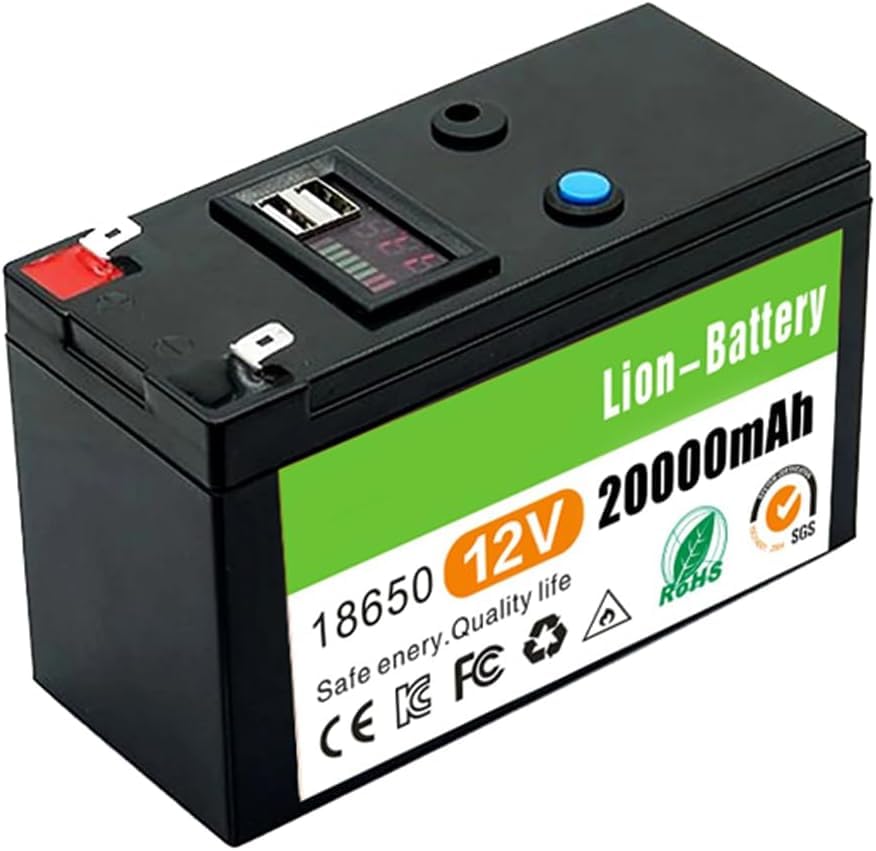 HJGHY 12V 100Ah LiFePO4 Lithium-accu 100Ah 120Ah 160Ah 180Ah 200Ah Ingebouwde 200A BMS Lithium-accu's Meer dan 4000 diepe cycli Accu voor camper, marine, kamperen, sleepmotor,12v,100Ah