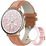 Smartwatch Damen Smart Watch mit Pulsmesser Schlafmonitor Temperaturüberwachung IP68 Wasserdicht Fitness Armbanduhr Schrittzähler Uhr Damen Sportuhr Stoppuhr Aktivitätstracker für iPhone Android Handy