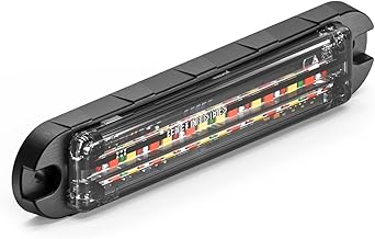 Feniex Q-Flat Surface Mount | 3 Programmable Modes | 5 Colors in One Red-Blue-Amber-White-Green | 27 LEDs, Super Bright 3 Watt LEDs, SAE Class 1 | Emergency Warning Lights