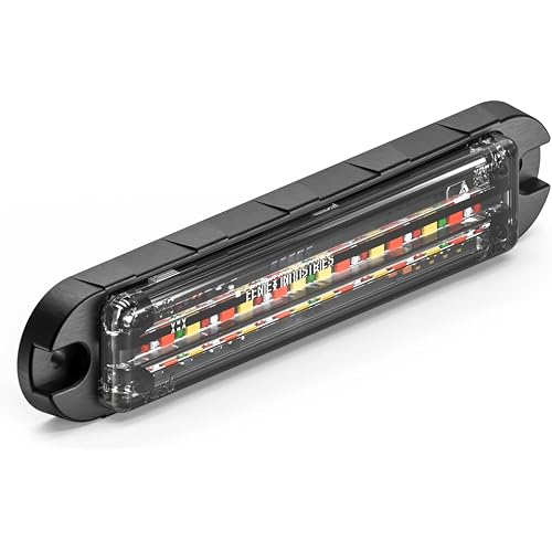 Feniex Q-Flat Surface Mount | 2-Wire Serial Connection | 5 Colors in One (Red-Blue-Amber-White-Green) | 27 LEDs, Super Bright 3 Watt LEDs, SAE Class 1