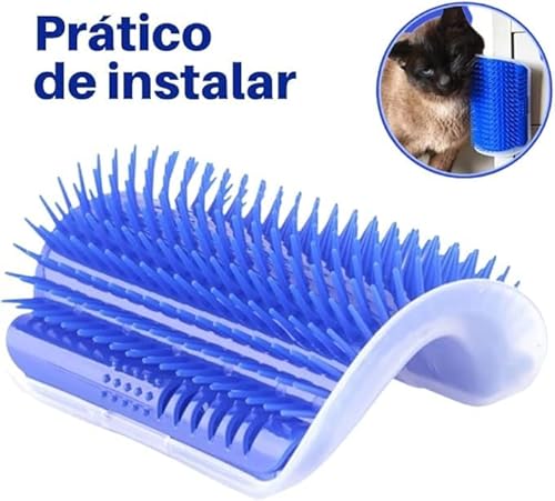 Brinquedo Para Gato Coçador Roçador Escova Com Catnip Coçadinha Massageadora Canto de Parede (Cor Al
