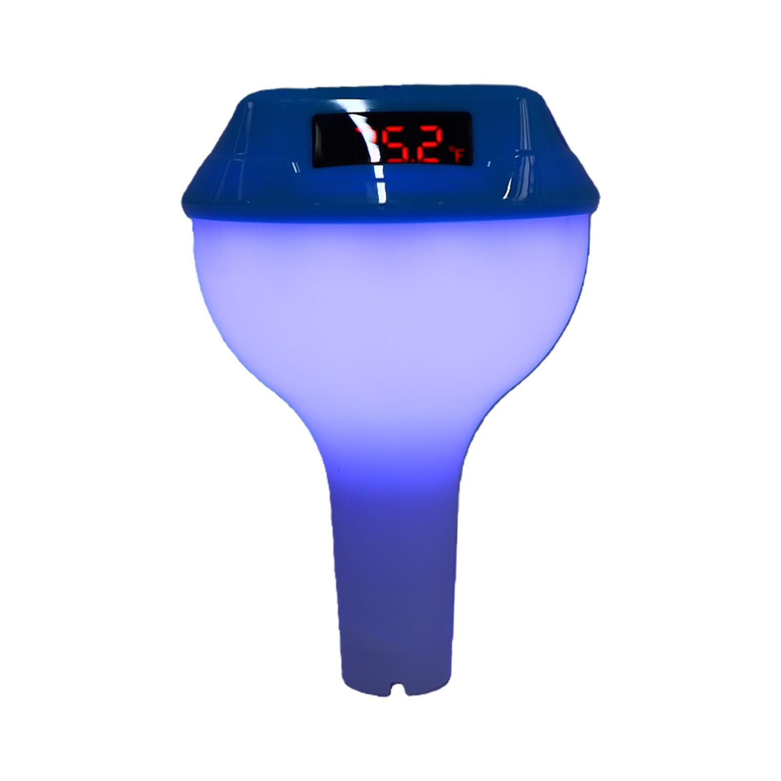 Diyeeni Termómetro Solar Digital para Piscina, Termómetro de Agua Flotante con Luz RGB con Energía Solar y Pantalla Digital Clara para Monitoreo de Humedad en Tiempo Real en Interiores y (azul marino)