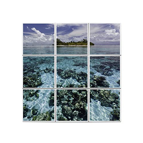 Tableau carrelage île paradisiaque pour illuminer une pièce sombre