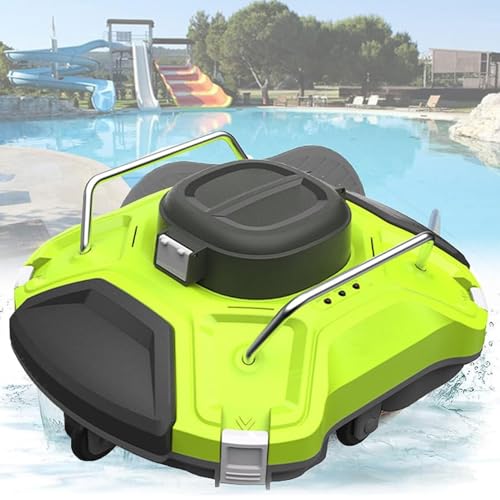 Robot pulitore per piscine senza fili, aspirapolvere automatico da 180 min, aspirazione autonoma, batteria da 5000 mAh, ideale per piscine fuori terra e interrate (bianco)