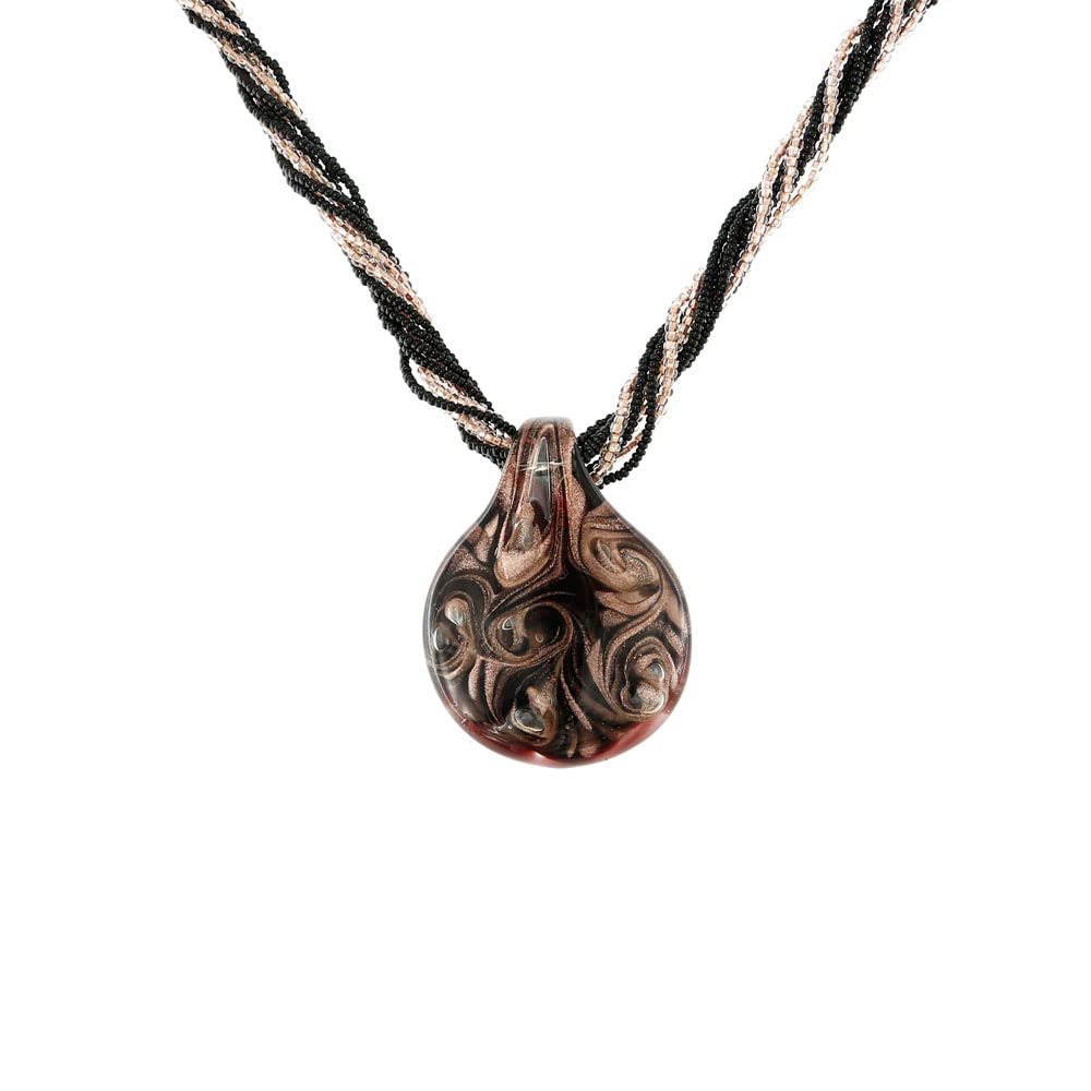 Venetiaurum - Collana per Donna con pendente in vetro originale di Murano e Argento 925 - Gioiello made in Italy certificato