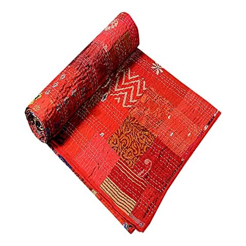 Rajasthaniartdecor Vintage Silk Sari Quilt Cover