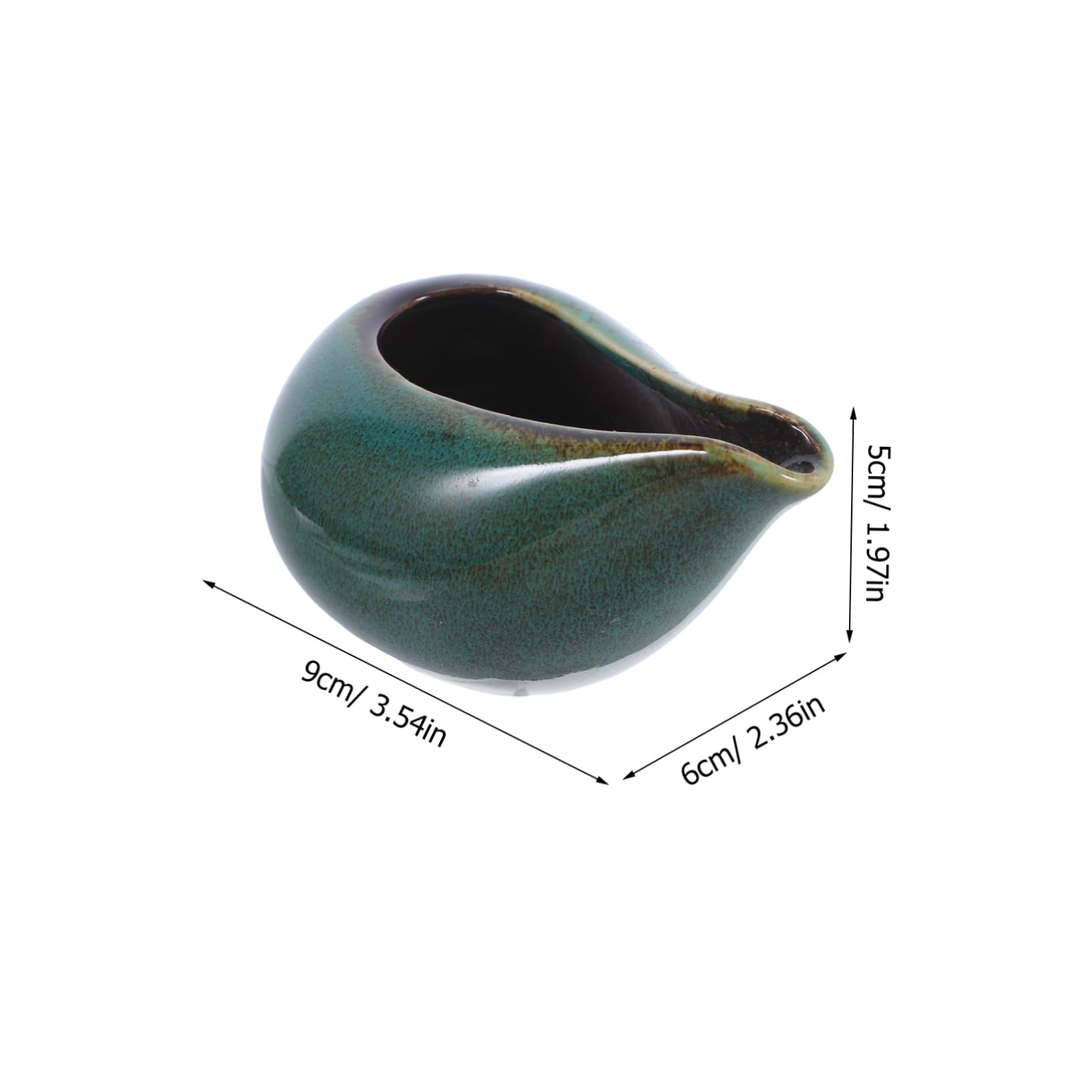 KICHOUSE Ceramic Gravy Boat No Handle Porcelain Creamer Sauce Bowl Elegant Salad Dressing Dispenser for Sauces Dressings and Syrups Glaze Finish