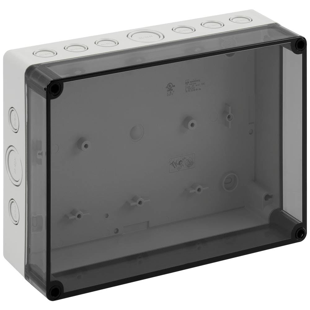 Spelsberg 10651101 TK PS 2518-8f-tm Installations-Gehaeuse 254 x 180 x 84 Polycarbonat, Polystyrol (EPS) Lich, Lichtgrau (Ral 7035), (L x B x H) 254 x 180 x 84 mm