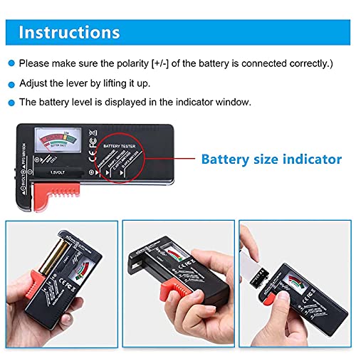 ZHITING Batterijtester, batterij volt checker,voor AAA, AA, C, D, 1,5 V, 9 V en kleine batterijen, Levensduur van de… - Image 6