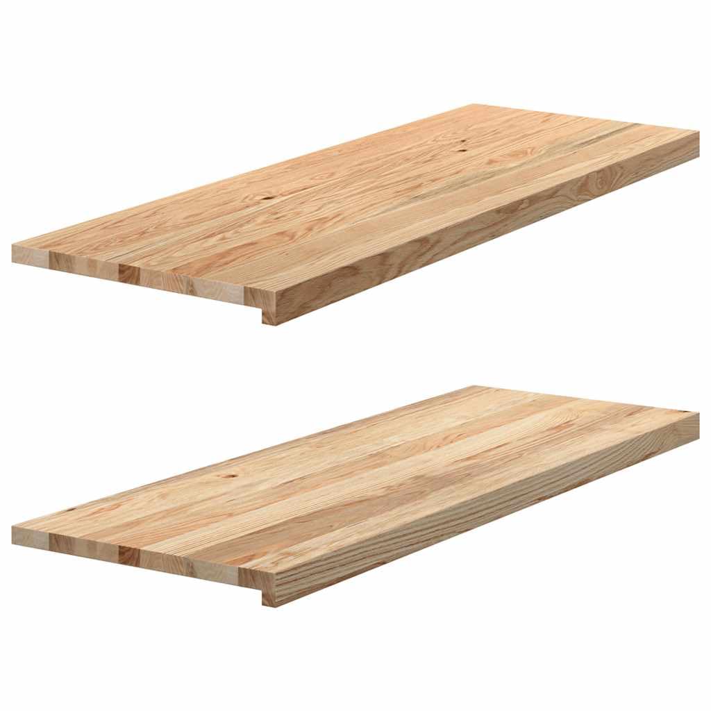Vidaxl (Natural, 110 X 40 X 2 Cm) Window Sills Window Ledge Window Board 2 Pcsâ Untreated Solid Wood Oak