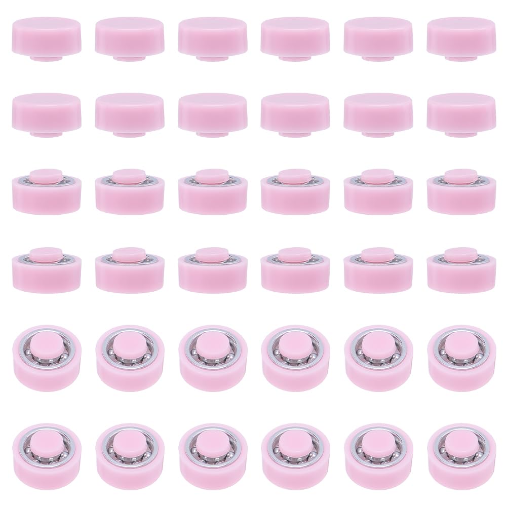 PLIGREAT Pack of 80 Mini Swivel Bearings Pink Ball Bearings for DIY Crafts Smooth Windmill Accessories for Paper Cards Greeting Cards Scrapbooking Jewellery Making Nail Art Design