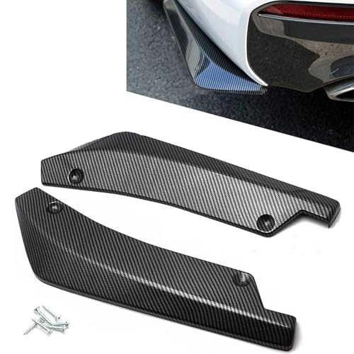 2 Pcs Car Rear Bumper Lip Spoiler for Toyota Urban Cruiser Hyryder 2022 2023 2024 2025, Rear Corner Splitter Canard Diffuser Protector, Car Accessories,Carbon Fiber Black