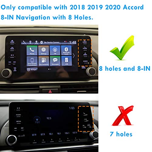 Moonlinks Compatible With Honda Accord 2018 2019 2020 2021 2022 Tempered Glass Screen Protector,High Definition 9H Hardness Tempered Glass 8-Inch Screen Protector (Not Fit For 7-Inch 7 Holes) #TOP2