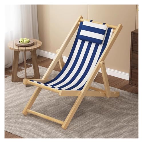 Chaise de plage en bois réglable et pliante rouge pour extérieur