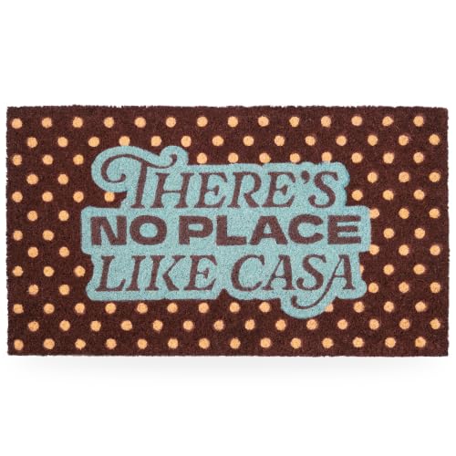 Fisura – Felpudo Entrada casa “No Place Like casa” de Coco con Base Antideslizante de PVC. Felpudo Interior marrón, Azul y Beige Pintado a Mano. Alfombra Entrada casa con Forma Divertida. 70 x 40 cm