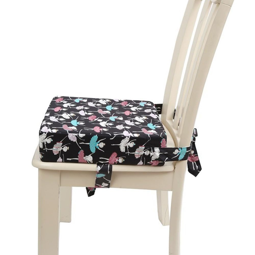 Hiseng Asiento Elevador para Niños Pequeños, Cojines para Sillas Desmontable Lindo, Portatil con Correas de Hebilla Cojines Elevador Silla de Viaje para Bebés, 32x32cm (4PC,Ballet)