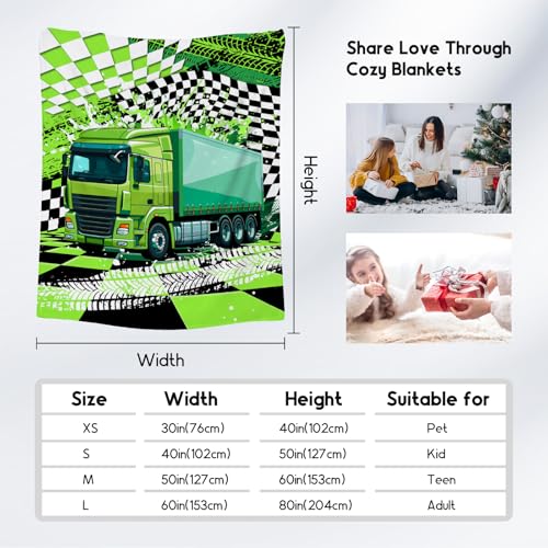 Boys Blanket, Kids Car Blankets Gifts, Construction Truck Theme Throw, Cozy Flannel Throw for Men, 60"x80"