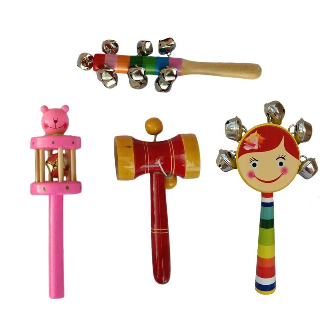 Channapatna Toys Wooden Rattles Gift Set for Babies, Newborns and Infants of Age 1-3-6-9-12 Months | High Contrast Gift Set of 4 Rattles for Baby Boys & Girls (B09SY64H73) Amazon Price History, Amazon Price Tracker
