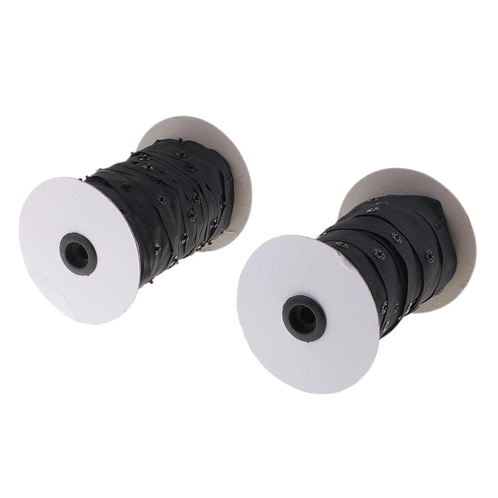 Juego de 3 rollos de cinta de plástico para fundas de edredón, cojines, tela, color negro