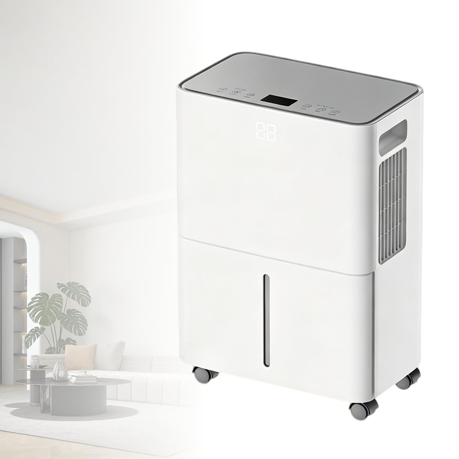 Deumidificatore di piccole dimensioni 15L/Day | Il deumidificatore intelligente è dotato di pompa dell'acqua e tubo di scarico.