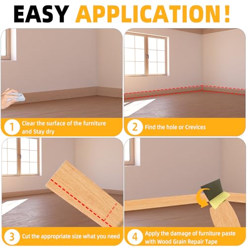 Image of GSCIT Club Wood Grain Repair Tape, 2.3 inch X 250ft Self Adhesive Maple Grain Repair Patch for Tables, Chairs, Baseboards, Doors, Windows, Floors, Handicraft DIY.