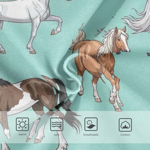 CHIFIGNO Briefs for Boys Colorful Horse Teal Cotton Boy Underwear Breathable Printed Underwear Briefs3