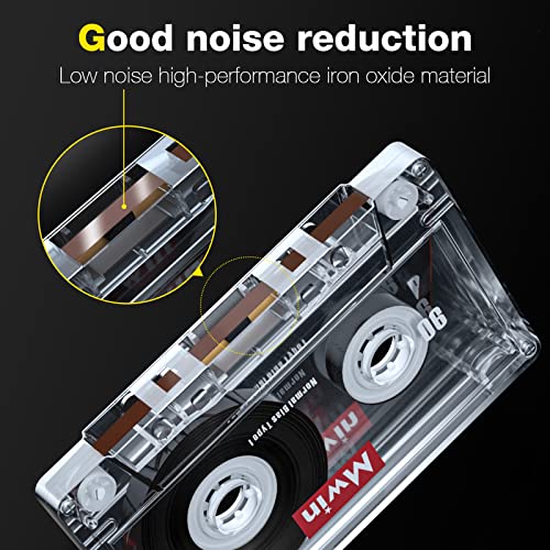 image for Mwin Blank Cassette Tapes, Low Noise High Output 90 Min Recording Time