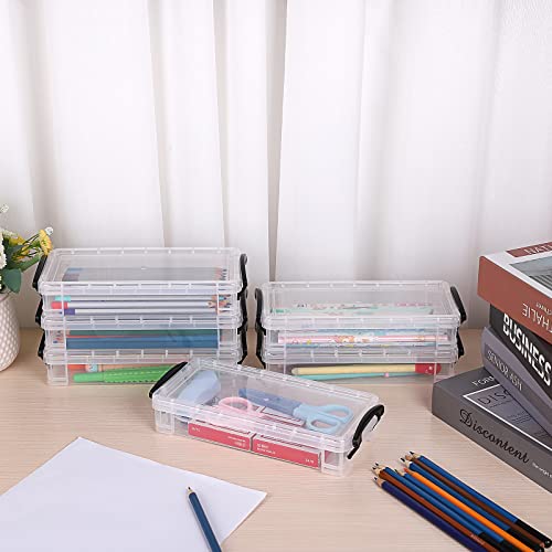 Btsky Set Of 6 Large Capacity Pencil Box, Office Supplies Storage Organizer Box, Brush Painting Pencils Storage Box Watercolor Pen Container Drawing Tools (Black) #TOP5