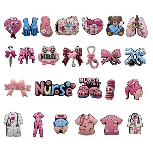 25 piezas Crocs Anstecker Medizin, Enfermera Zapatos Charms, Crocs Pins Charms, Enfermera, Schuhanhänger, Doctor y Nurse Accessories, DIY Decoraciones para Zapatos, Enfermera Accesorios Regalos