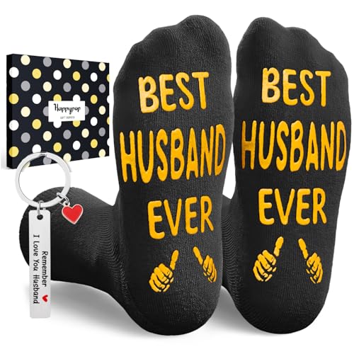 HAPPYPOP Best Husband Ever Gifts - Funny Husband Gifts from Wife, Socks for Men Who Has Everything...