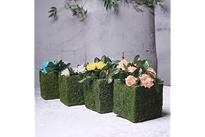 Tableclothsfactory Eco-Friendly Moss-Covered Square Planter Box with Inner Lining