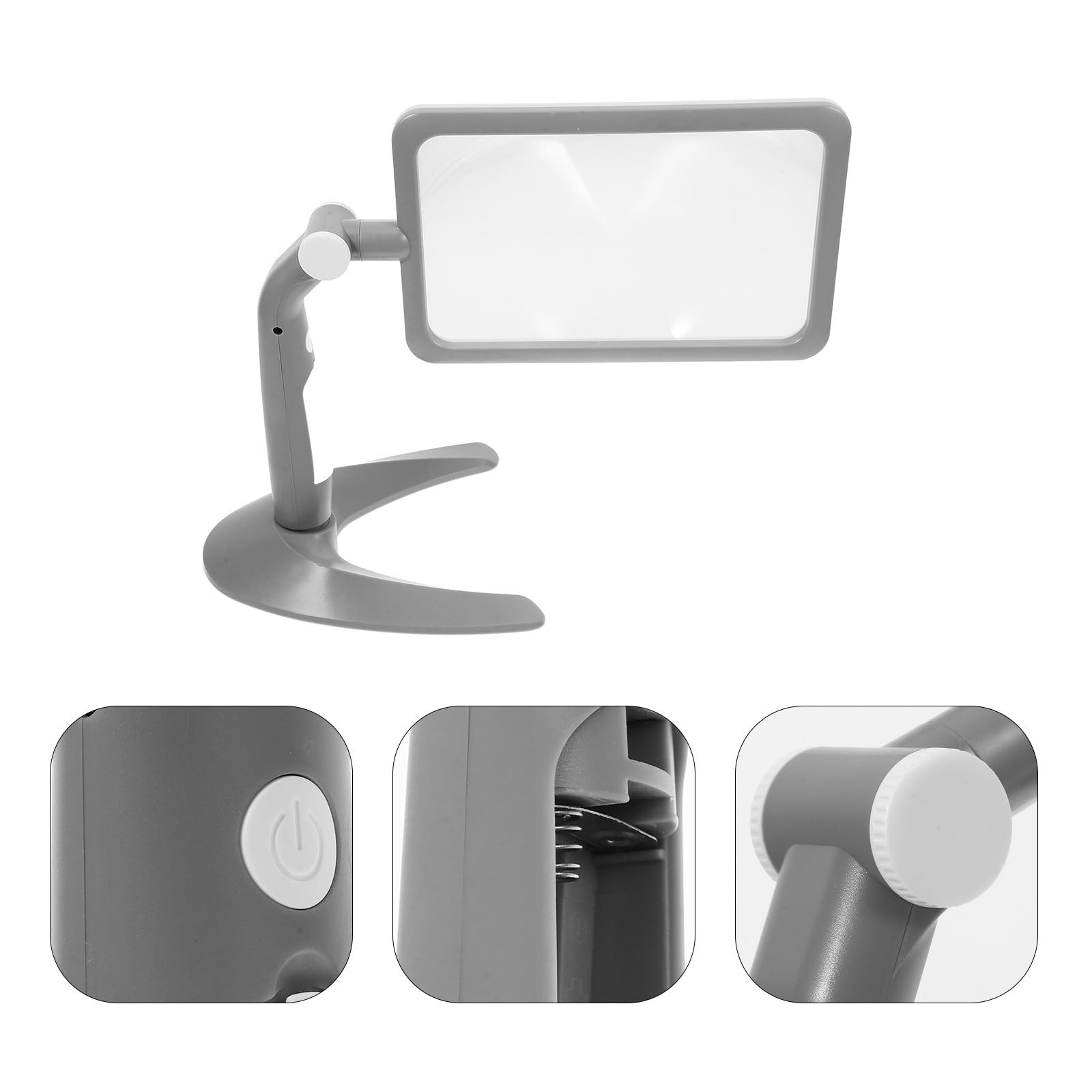Handliche LED Tischlupe 2,5 Stück mit 48 LEDs und Stand für Senioren