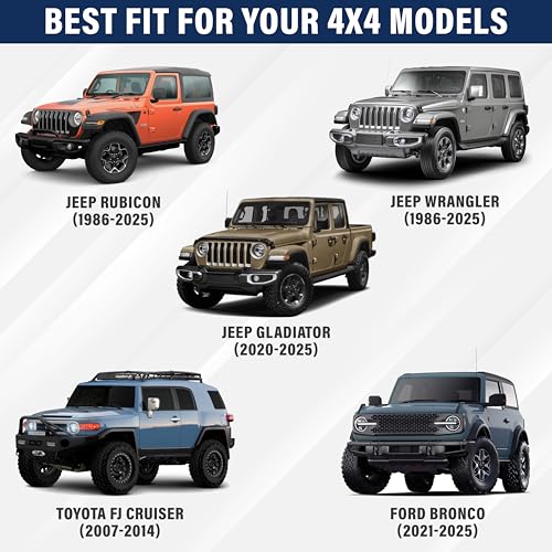 Image of EcoNour Jeep Windshield Sunshade | Sun Visor for UV Rays & Heat Protection | Suitable for Wrangler, Gladiator | Jeep Accessories for Wrangler | X-Small - 60x21 Inches
