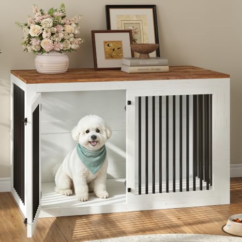 Image of AMERLIFE Dog Crate Furniture for Medium /Large Dogs with Storage and Divider